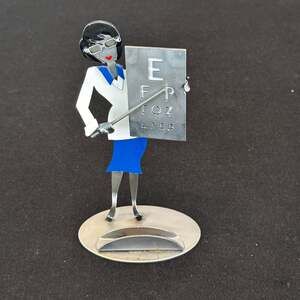 Female Eye Doctor Business Card Holder Metal